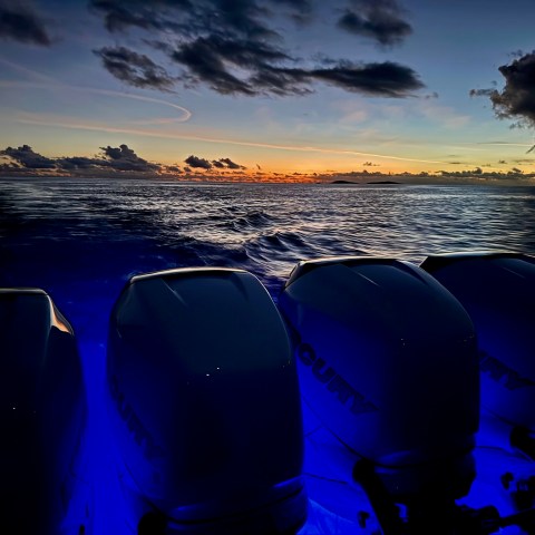 a sunset over a body of water