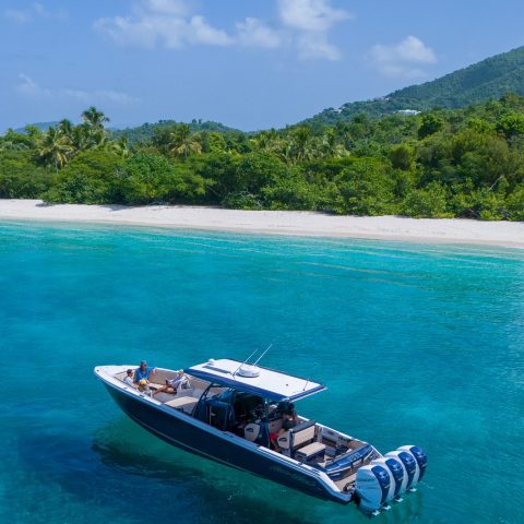 a small boat in a body of water